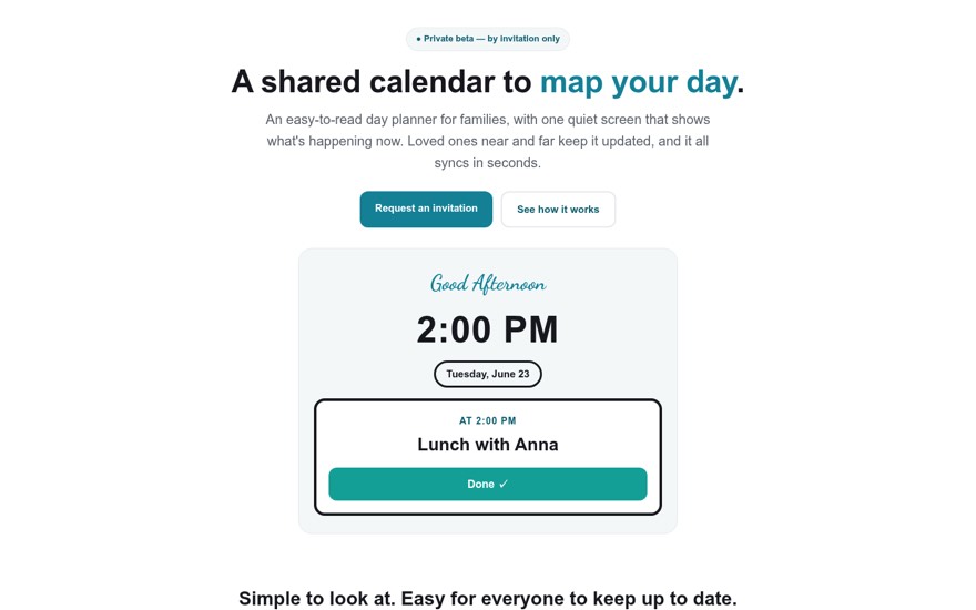 Coppermap shared family calendar